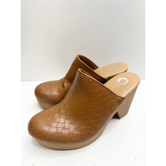 Journee Collection Mules Womens Size 6 Brown Block Heel Kelsy Shoes - Picture 2 of 8